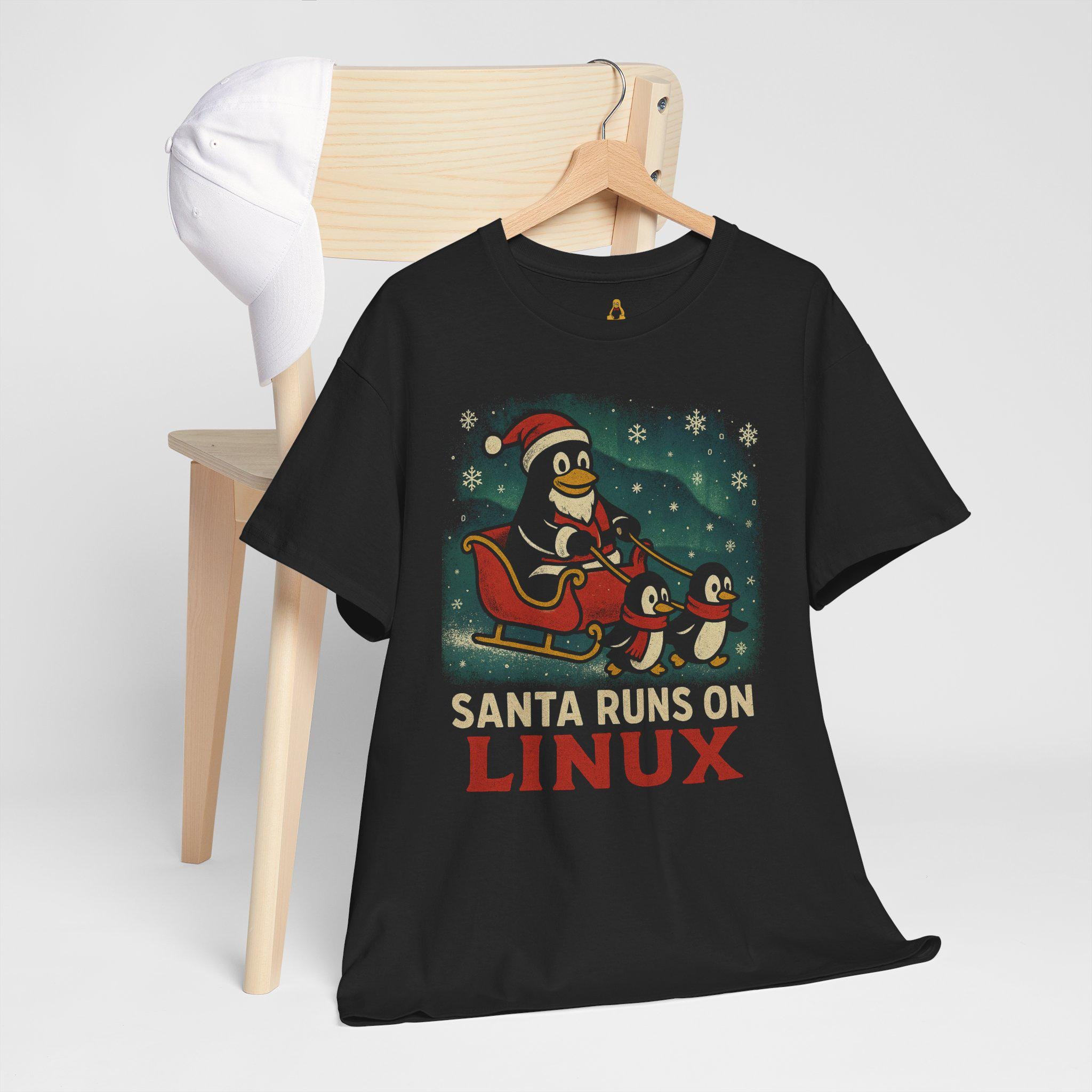 Santa Runs on Linux T-Shirt