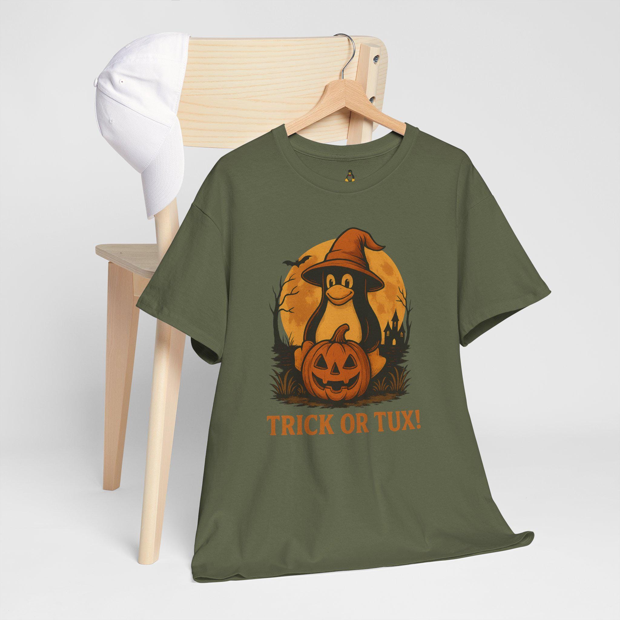 Trick or Tux Halloween Linux T-Shirt